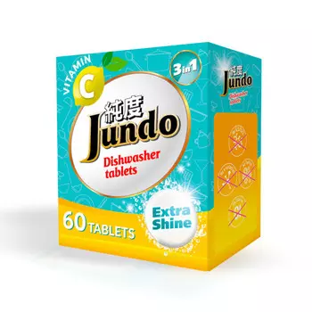 Jundo Таблетки для посудомоечной машины 3 в 1 с витамином С и активным кислородом 60 шт.
