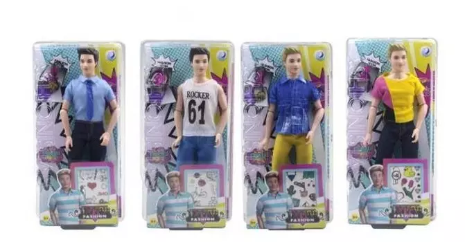 Junfa Кукла-мальчик Модные татуировки 33 см