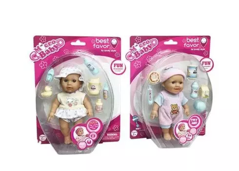 Junfa Кукла Micro Baby Пупс в костюмчике с аксессуарами 15 см 2805B