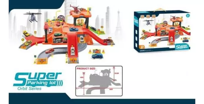 Junfa Парковка в наборе с металлическими машинками