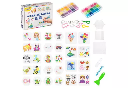 Юнландия Аквамозаика 30 цветов 3000 бусин