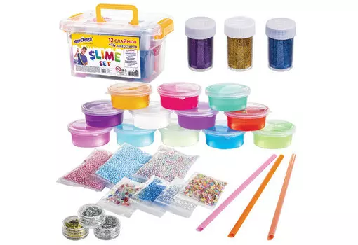 Юнландия Набор слаймов 12 цветов 16 аксессуаров