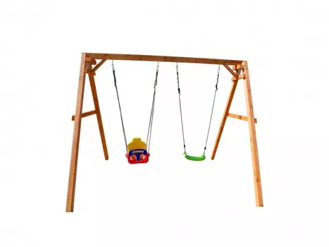 Качели Можга (Красная Звезда) деревянные с качелями со спинкой