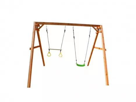 Качели Можга (Красная Звезда) деревянные с трапецией