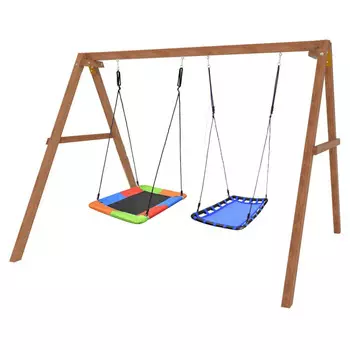 Качели National Tree Company деревянные с двумя гнездами Лодка