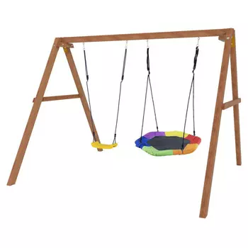 Качели National Tree Company деревянные с гнездом Гексагон