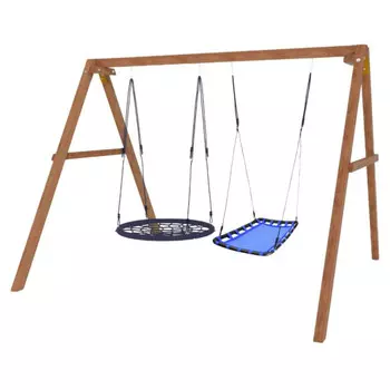 Качели National Tree Company деревянные с гнездом Лодка и гнездом 100 см Р911-55