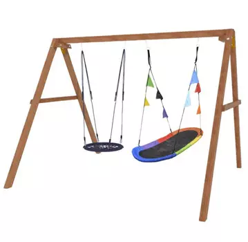 Качели National Tree Company деревянные с овальным гнездом и гнездом 60 см