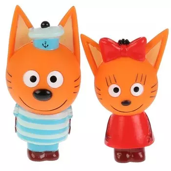 Капитошка Набор из 2-х игрушек для ванны Три Кота Карамелька и Коржик