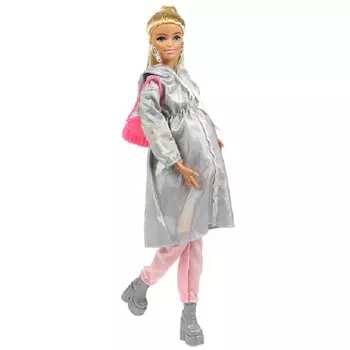 Карапуз Кукла беременная одета одета в светлую ветровку с капюшоном и брюки София 29 см