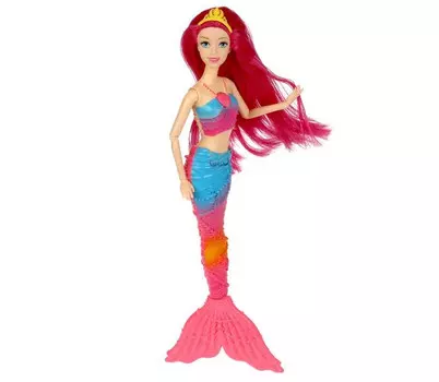 Карапуз Кукла София-русалка в элегантном сине-розовом топе 29 см