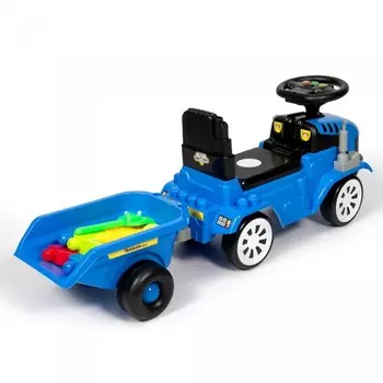 Каталка Barty Мини трактор с прицепом круглый руль BR517