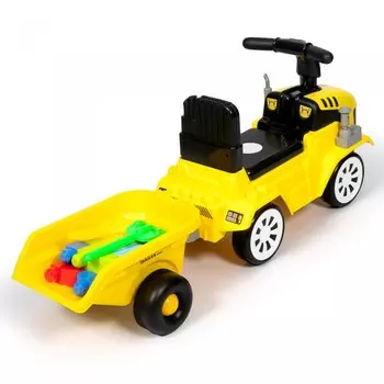 Каталка Barty Мини трактор с прицепом плоский руль BR515