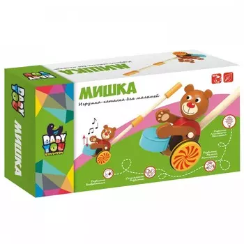 Каталка-игрушка Bondibon деревянная Мишка