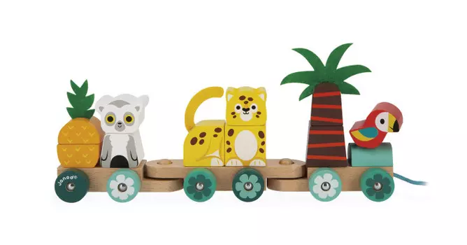 Каталка-игрушка Janod на веревочке Тропики