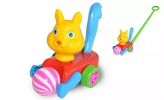 Каталка-игрушка POLtoys с мячиком Белка