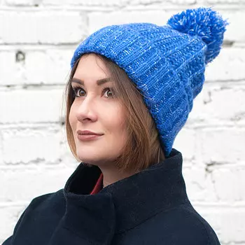 Kawaii Factory Шапка с отворотом и помпоном