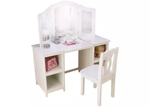 KidKraft деревянный туалетный столик трельяж для девочек Делюкс