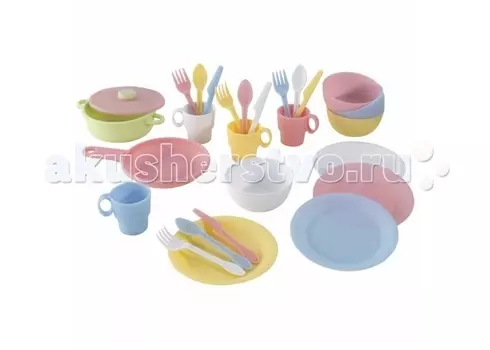 KidKraft Кухонный игровой набор посуды Пастель