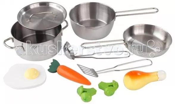 KidKraft Набор игровой Игрушечная посуда 11 элементов из металла