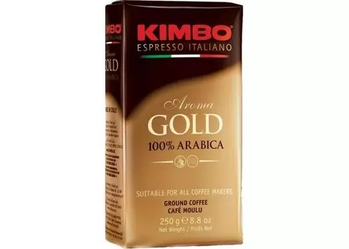 Kimbo Кофе Gold 100% Arabica натуральный жареный молотый 250 г