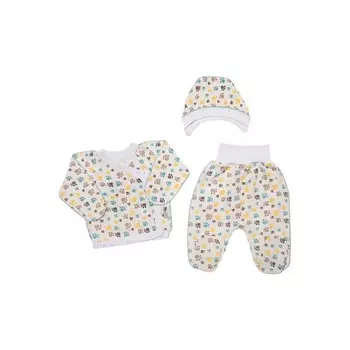Клякса Комплект из трикотажа (кофточка, ползунки, чепчик)