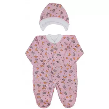 Клякса Комплект Комбинезон и чепчик для девочки