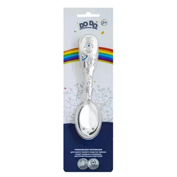 Кольчугинский мельхиор Ложка детская посеребренная Мальчик (в блистере)