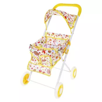 Коляска для куклы Наша Игрушка прогулочная Сладости с крышей M1419-13