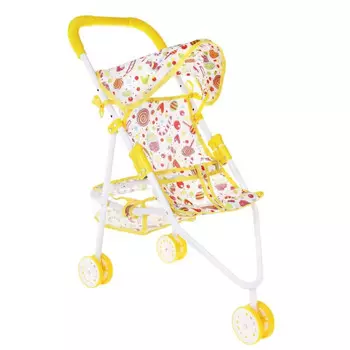 Коляска для куклы Наша Игрушка прогулочная Сладости с крышей M1419-14