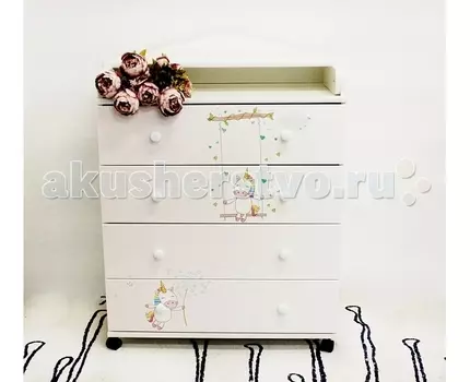 Комод ByTwinz пеленальный Единорожки