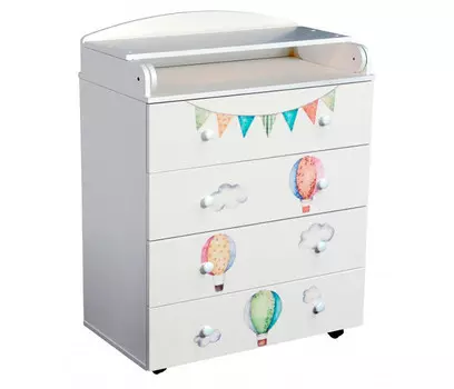 Комод ByTwinz пеленальный Путешествие на шаре