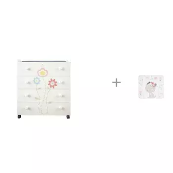Комод Forest kids Little Flower пеленальный с накладкой для пеленания