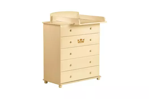 Комод Лель БИ 123 Корона со съемным пеленальным столиком (5 ящиков)
