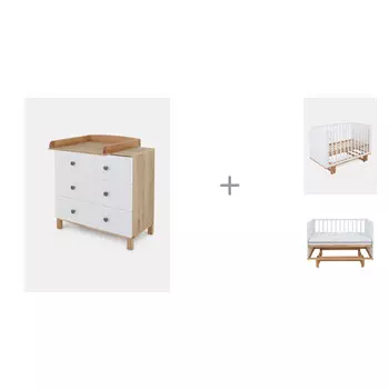 Комод Rant Bamboo 84 см с кроваткой Bamboo 120x60 и матрасом Indy 120x60