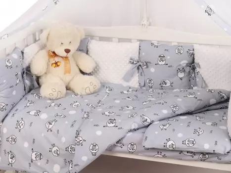 Комплект в кроватку AmaroBaby Exclusive Soft Collection 101 Барашек (15 предметов)