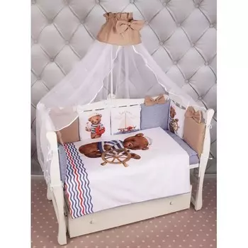Комплект в кроватку AmaroBaby Lux Капитан (18 предметов)