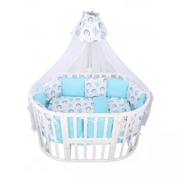Комплект в кроватку AmaroBaby Premium Ежики (18 предметов)