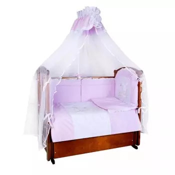 Комплект в кроватку Ангелочки Зайка на полянке (7 предметов)