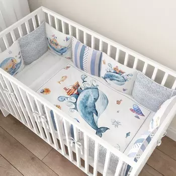 Комплект в кроватку Fluffymoon Whales (4 предмета)