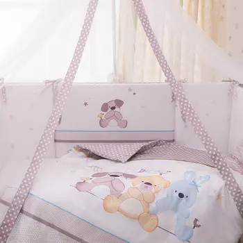 Комплект в кроватку Perina Три друга из сатина (7 предметов)