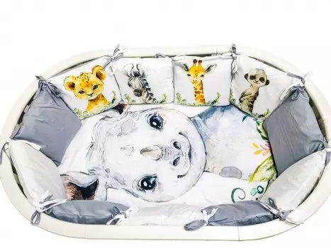 Комплект в кроватку Сонная сказка Детская история Африка (4 предмета)