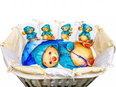 Комплект в кроватку Сонная сказка Детская история Мишка под зонтиком (4 предмета)