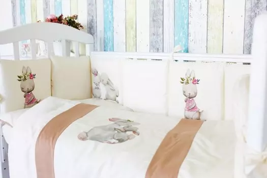 Комплект в кроватку Топотушки Зайка-Акварель (6 предметов)