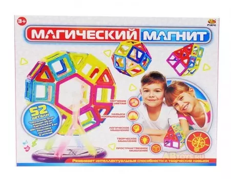 Конструктор ABtoys Магический магнит (52 предмета)