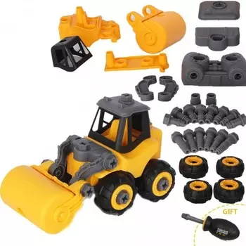 Конструктор ABtoys Строительная техника Каток с отверткой