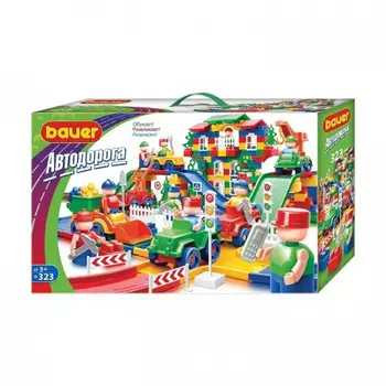 Конструктор Bauer Автодорога с треком 5.5 метров и машинками (323 элемента)