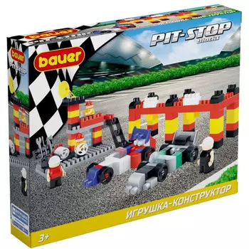 Конструктор Bauer Pit Stop Гоночная машина с автосервисом (170 элементов)