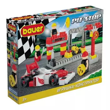 Конструктор Bauer Pit Stop Гоночная машина с шиномонтажом (95 элементов)