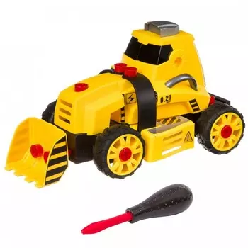 Конструктор Bondibon Машинка с отверткой Бульдозер (28 деталей)